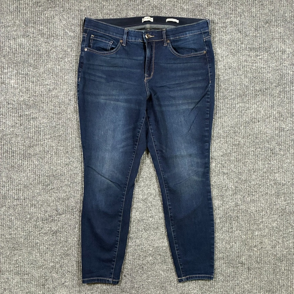 Wonderly Mid Rise Skinny Jeans Womens Size 14P Blue Denim Casual Stretch